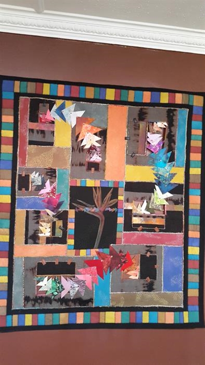 Lesley's quilt is going places